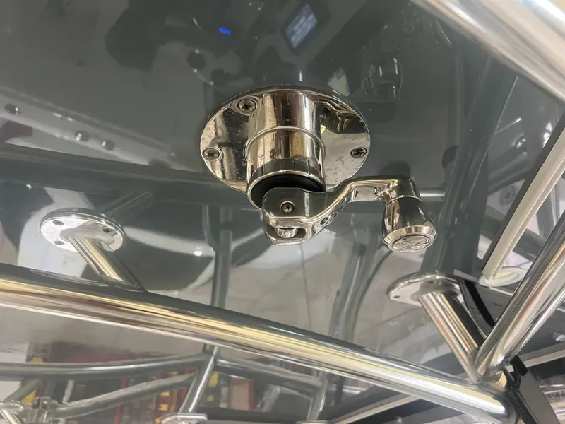 Slide: The Image of 2022 Contender 39 ST boat bathroom interior with sink and toilet. - 15