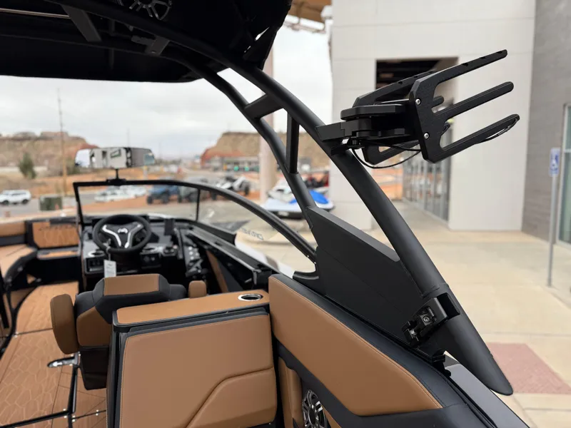 Slide: The Image of 2025 Yamaha Boats 255XD interior with sleek design and advanced features, showcasing luxury and innovation. - 25