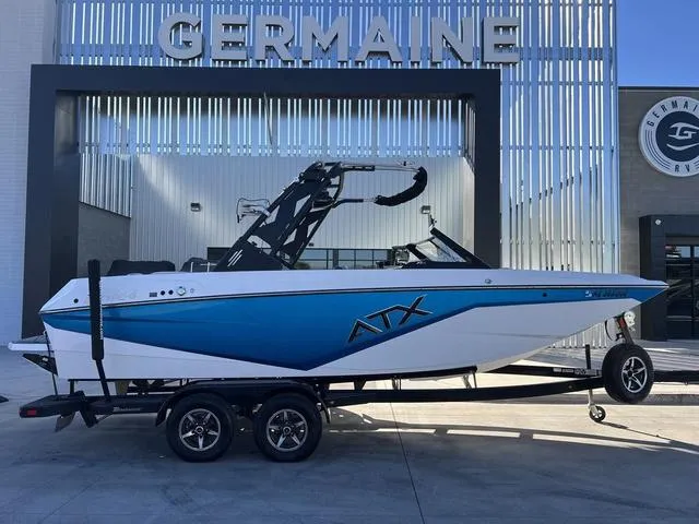 Slide: The Image of 2022 ATX Boats 22 TYPE-S on trailer at Germaine dealership. - 1