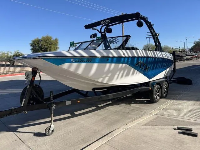 Slide: The Image of 2022 ATX Boats 22 TYPE-S on trailer, parked outdoors, sunny day. - 4
