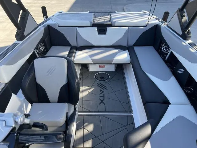 Slide: The Image of 2022 ATX Boats 22 TYPE-S interior with sleek seating and modern design. - 7