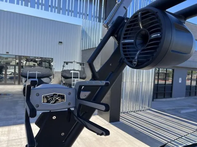 Slide: The Image of 2024 ATX Boats 24 TYPE-S speaker and wakeboard rack detail. - 16