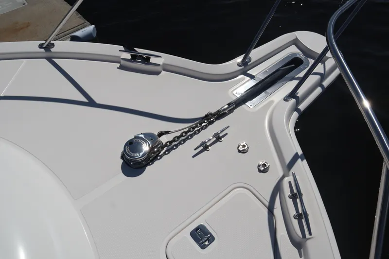 Slide: The Image of 2016 Tiara Yachts 4300 Open deck with anchor chain and fittings. - 17