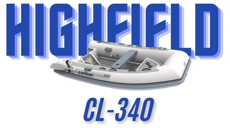 The Image of 2025 Highfield Classic 340 inflatable boat with bold branding. - 0