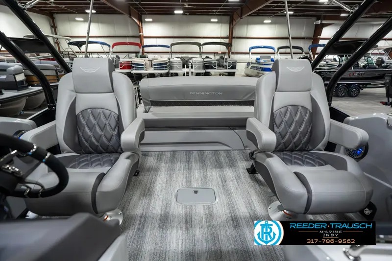 Slide: The Image of 2025 Bennington 23 RSBWA boat interior with luxurious seating and modern design. - 16