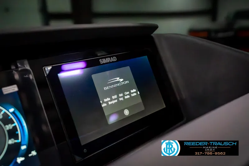 Slide: The Image of Dashboard display of 2025 Bennington 23 RSBWA boat with Simrad technology. - 40