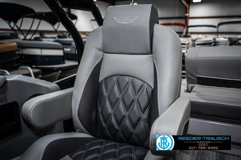 Slide: The Image of Luxurious seating in 2025 Bennington 23 RSBWA boat, featuring diamond-stitched upholstery. - 43
