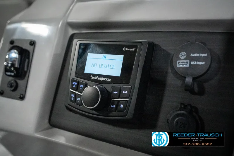Slide: The Image of 2025 Bennington 25 LPD audio system with Bluetooth and USB input. - 38
