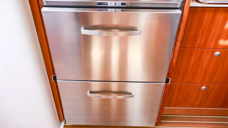 Slide: The Image of Stainless steel double drawer fridge in 2018 Hanse 505 yacht kitchen. - 27