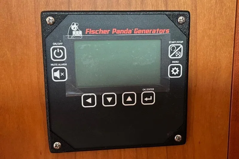 Slide: The Image of Fischer Panda Generators control panel on a 2018 Hanse 505 yacht. - 39