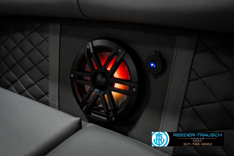Slide: The Image of Speaker with ambient lighting in 2025 Bennington 23 LPD boat interior. - 43