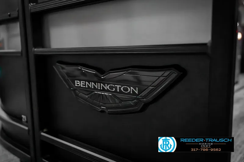Slide: The Image of 2025 Bennington 23 LPD boat logo with Reeder-Trausch branding. - 47