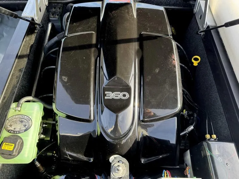 Slide: The Image of 2017 Sanger V215 XTZ engine compartment with 360 horsepower engine. - 3