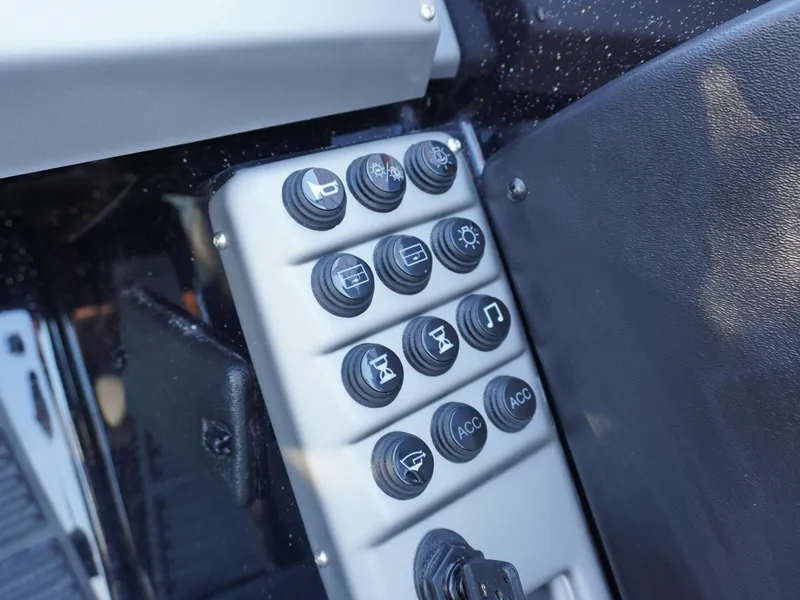 Slide: The Image of Control panel of 2025 Ranger 1880MS boat with labeled buttons. - 6