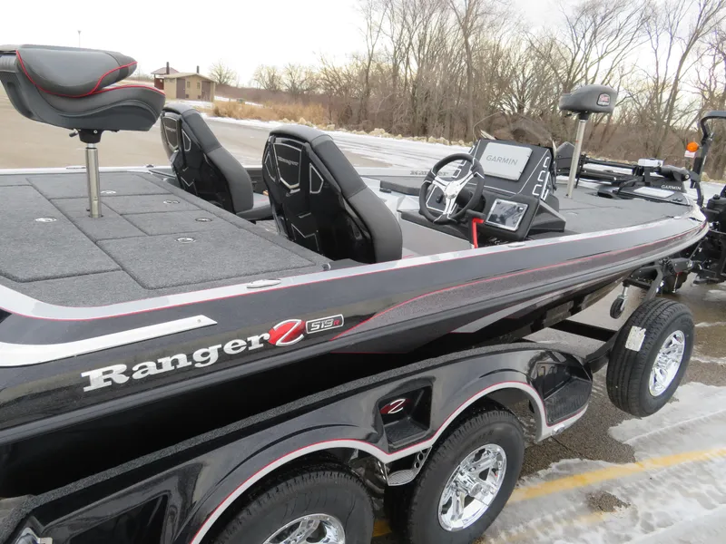Slide: The Image of 2025 Ranger Z519R Cup-Equipped boat on trailer, featuring sleek design and modern equipment. - 4