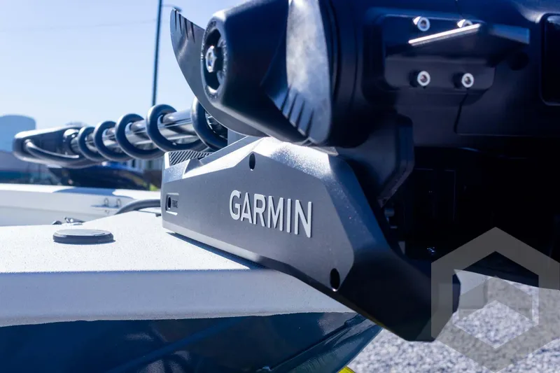 Slide: The Image of Garmin device on G3 Bay 19 GX boat, 2025 model, close-up view. - 15