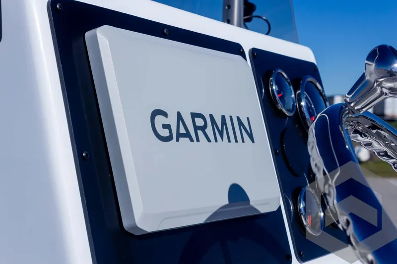 Slide: The Image of Garmin navigation system on G3 Bay 19 GX boat, 2025 model. - 22
