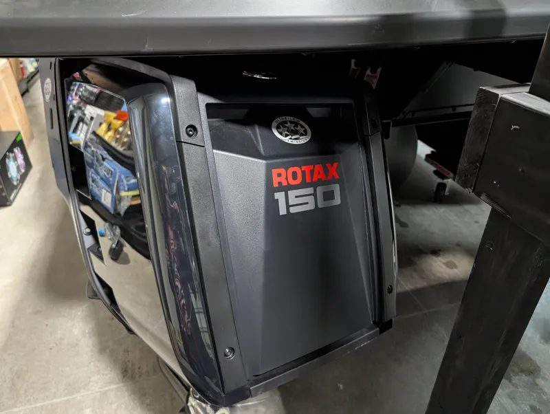 Slide: The Image of 2025 Manitou Explore Dual Engine with Rotax 150, showcasing advanced marine technology. - 8