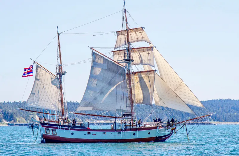 The Image of Custom 1988 Lahaina Welding Co. Square Topsail Ketch sailing on calm waters. - 0