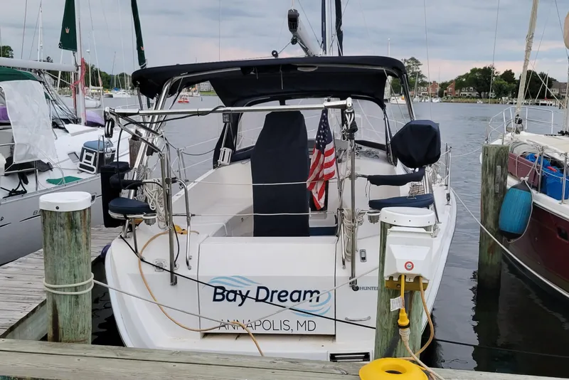 Slide: The Image of Sailboat "Bay Dream" docked in Annapolis, MD, Hunter e36, 2011 model. - 16