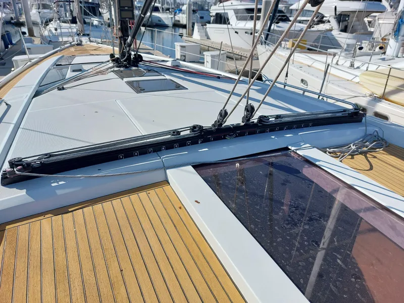 Slide: The Image of Beneteau Oceanis 46.1 yacht deck, 2022 model, featuring sleek design and modern rigging. - 20