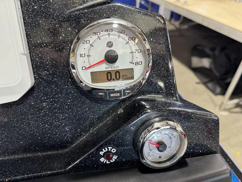 Slide: The Image of Dashboard of a 2022 Nitro Z19 Pro boat with speedometer and fuel gauge. - 20