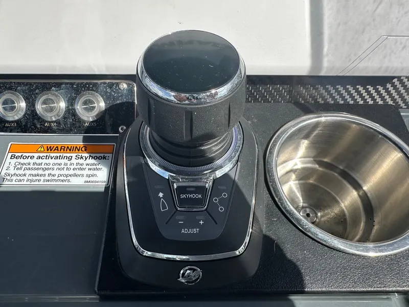 Slide: The Image of Control panel of 2024 Highfield Patrol 860 boat with Skyhook feature. - 17