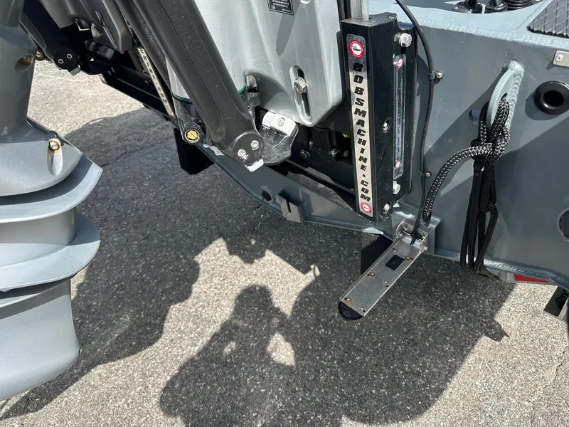 Slide: The Image of 2024 Highfield Patrol 860 boat engine mount detail on pavement. - 29