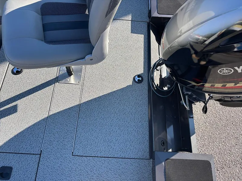 Slide: The Image of 2025 G3 Sportsman 1710 boat interior with Yamaha motor and seating. - 22