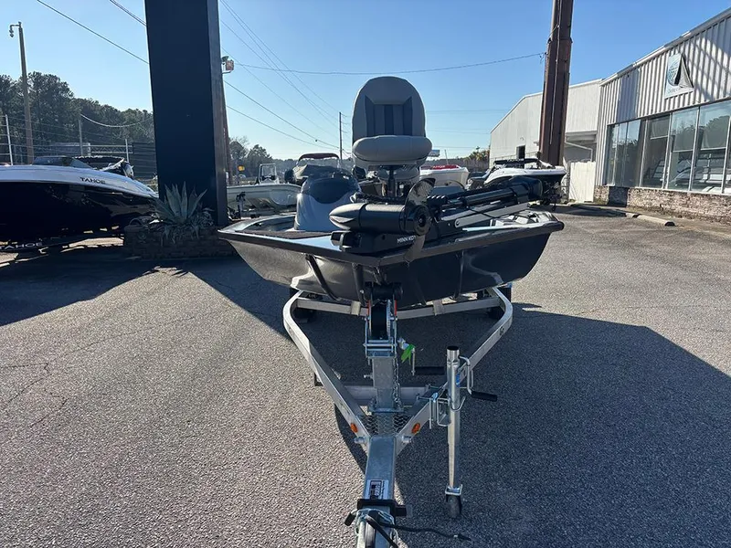 Slide: The Image of 2025 G3 Sportsman 1710 boat on trailer in outdoor dealership lot. - 4