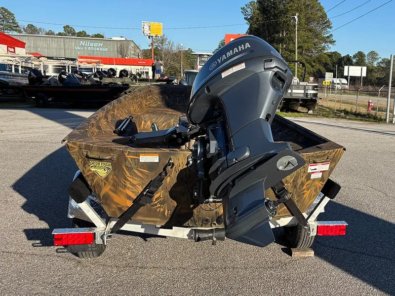 Slide: The Image of 2025 G3 Gator Tough 16 FL boat with Yamaha motor on trailer. - 8