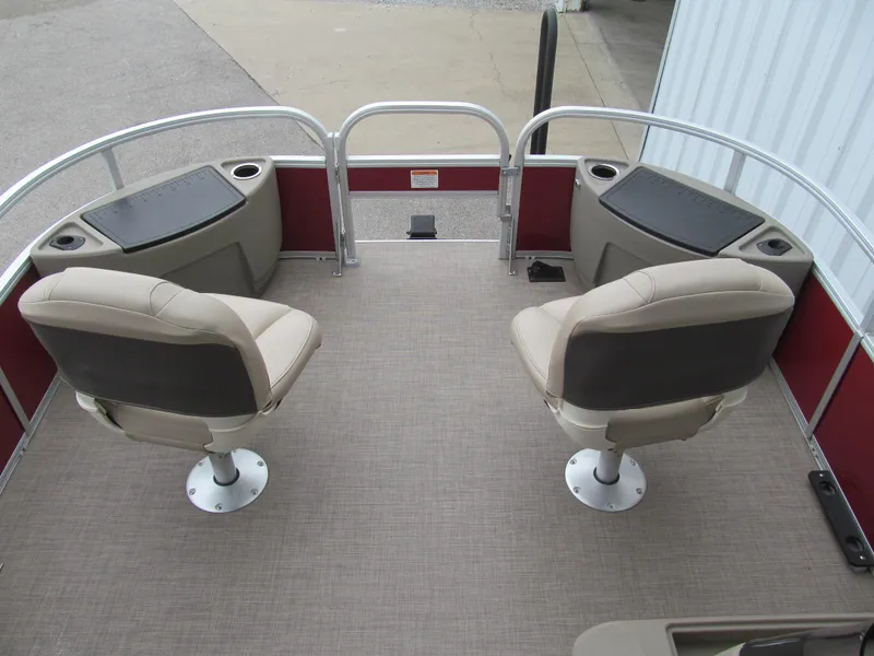 Slide: The Image of 2022 Sun Tracker Bass Buggy 18 DLX pontoon boat with dual swivel seats. - 6