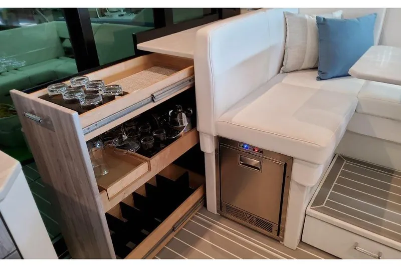 Slide: The Image of Luxurious interior of 2023 Formula 500 Super Sport Crossover with elegant seating and storage. - 55