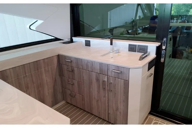 Slide: The Image of 2023 Formula 500 Super Sport Crossover interior with modern cabinetry and sleek design. - 63