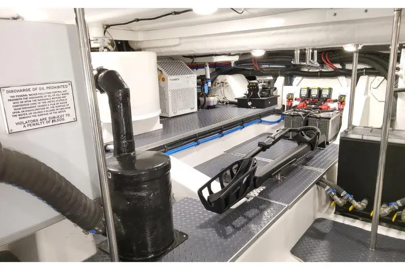 Slide: The Image of Engine room of 2023 Formula 500 Super Sport Crossover boat, featuring advanced equipment. - 78