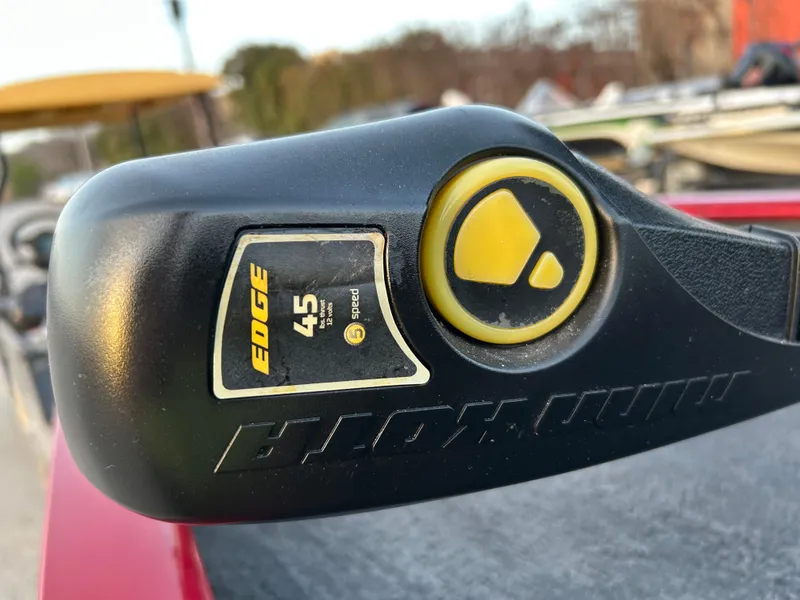 Slide: The Image of Minn Kota Edge trolling motor on 2019 Tracker Pro 160 boat, close-up view. - 32