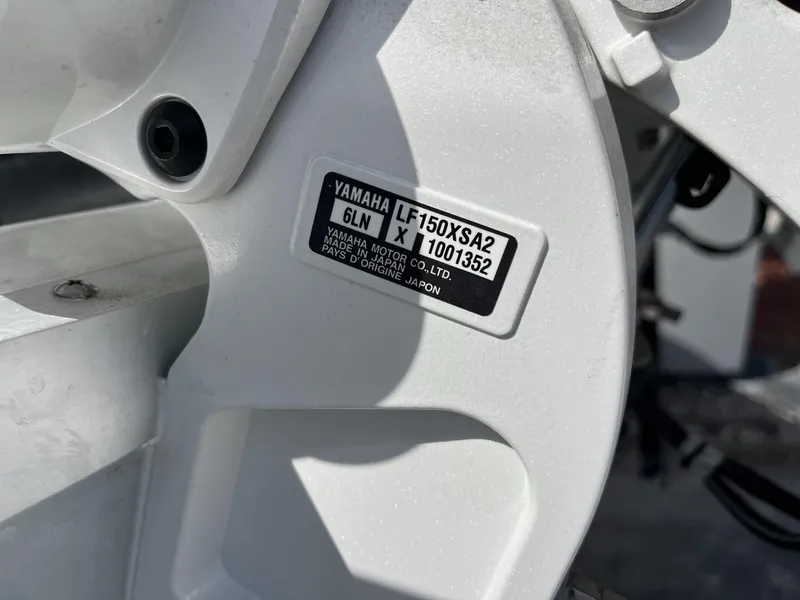 Slide: The Image of Close-up of a Yamaha motor label on a 2025 Sea Hunt Ultra 265 SE boat. - 7