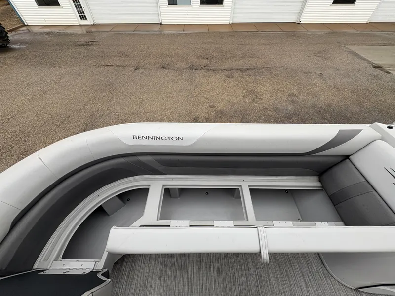 Slide: The Image of 2020 Bennington 22 SLX pontoon boat with sleek seating design. - 16