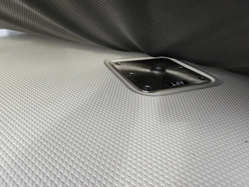 Slide: The Image of 2017 Chaparral 21 H2O Ski & Fish OB boat deck with textured surface and mounting plate. - 28