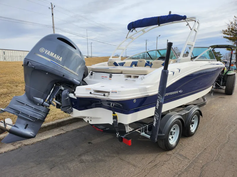 Slide: The Image of 2017 Chaparral 21 H2O Ski & Fish OB boat with Yamaha outboard engine on trailer. - 3