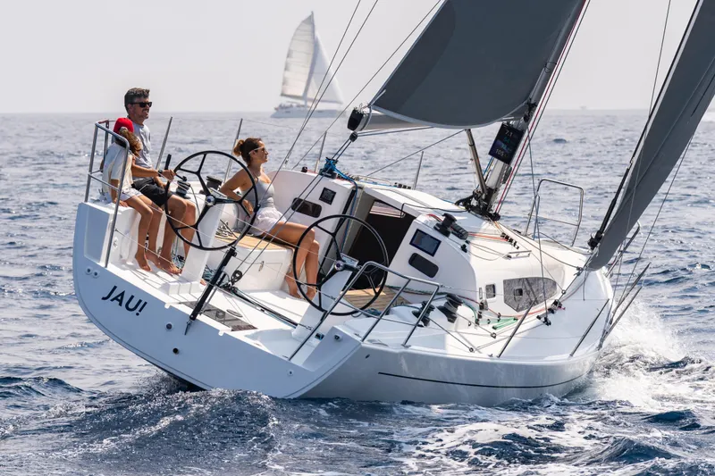 Slide: The Image of 2026 J Boats J/36 sailing on open sea with crew enjoying the ride. - 5