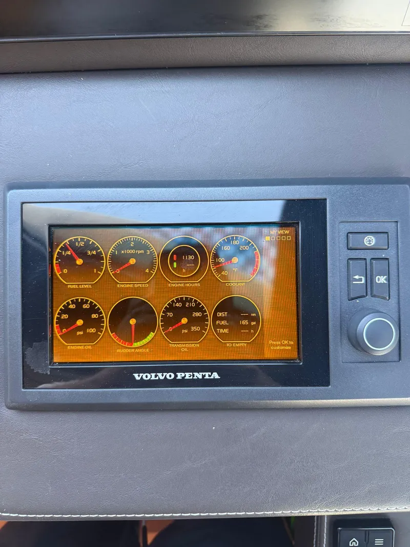 Slide: The Image of Volvo Penta dashboard display on a 2018 Prestige 680 yacht. - 10