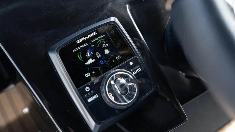 Slide: The Image of Control panel of 2025 Pardo Yachts 38, featuring advanced navigation display. - 22