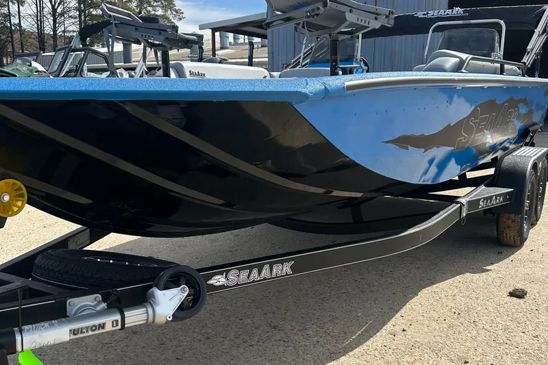 Slide: The Image of 2026 SeaArk Easy 200 boat with illuminated interior and sleek design. - 6