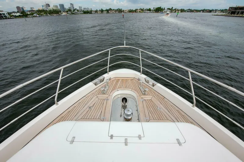 Slide: The Image of Azimut 84 Flybridge 2017 yacht bow view on open water. - 32