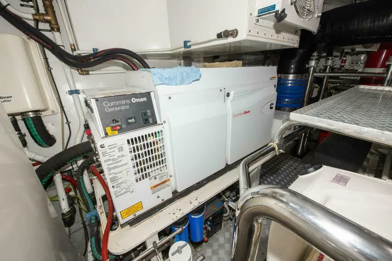 Slide: The Image of Engine room of 2017 Azimut 84 Flybridge yacht with Cummins Onan generator. - 35