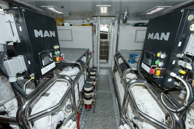 Slide: The Image of Engine room of 2017 Azimut 84 Flybridge yacht with MAN engines. - 37