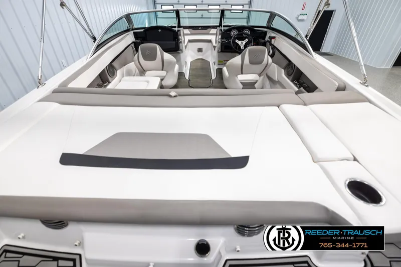 Slide: The Image of 2019 Four Winns HD200 boat interior with seating and steering wheel. - 13