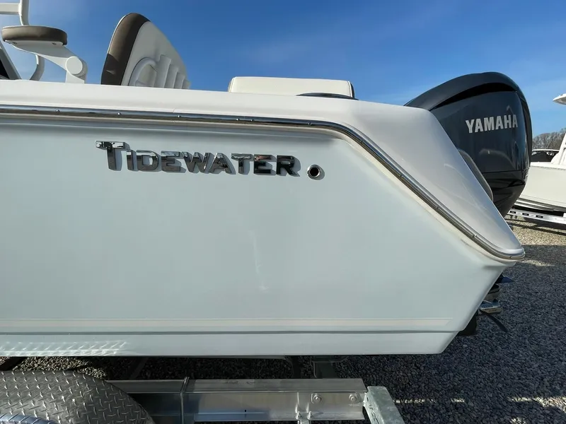 Slide: The Image of Tidewater 232 SS 2025 emblem on a sleek white surface. - 1