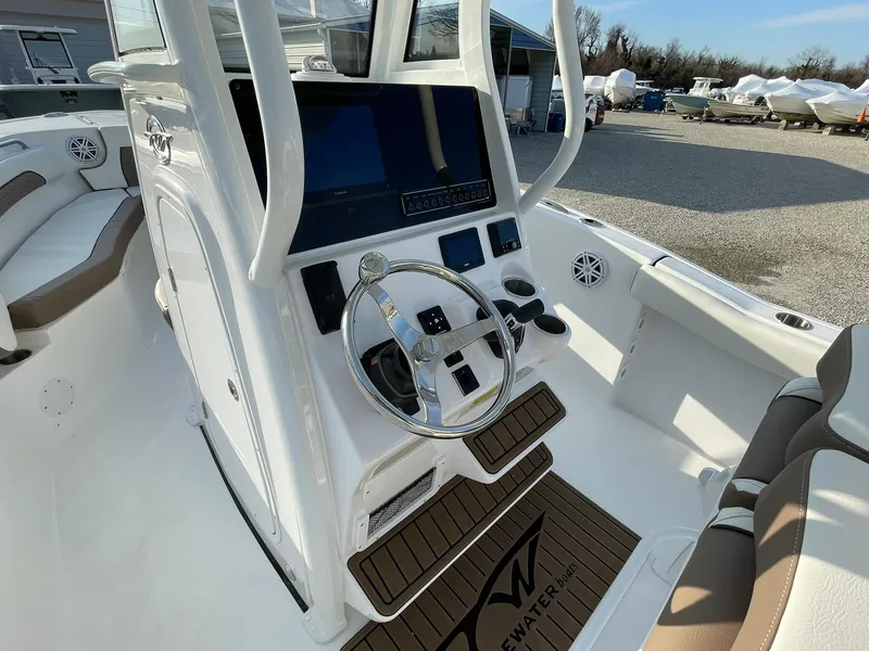 Slide: The Image of Yamaha outboard motor on a 2026 Tidewater 232 SS boat. - 22
